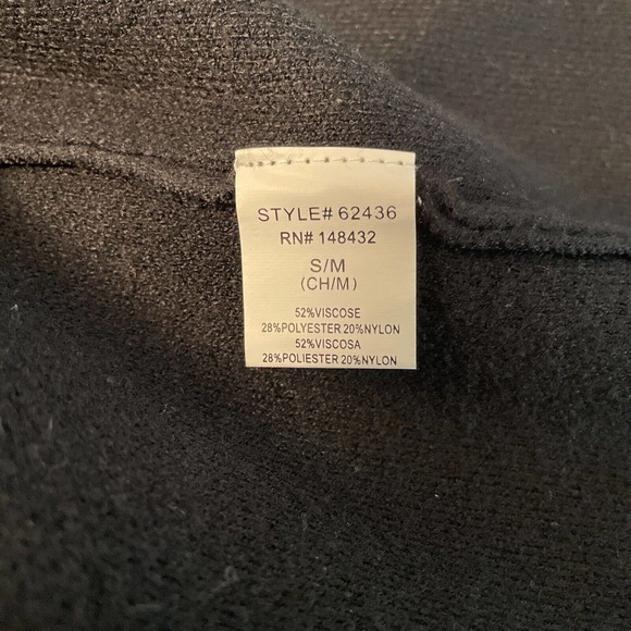 Becool NWOT Womans S/M Medium Black Heavy Long Cardigan Pockets Super Soft Cozy - Picture 6 of 7